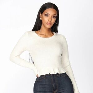 Fashion Nova Ruffle Long Sleeve Top